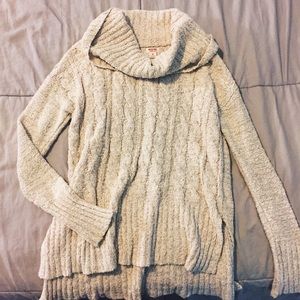 Creme cowl neck soft sweater. Size Medium